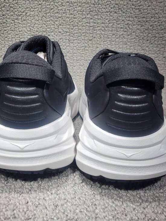 Hoka One Bondi SR Men\'s 7.5 Carbon Black White Leather Slip Resistant Work Shoes main image 6